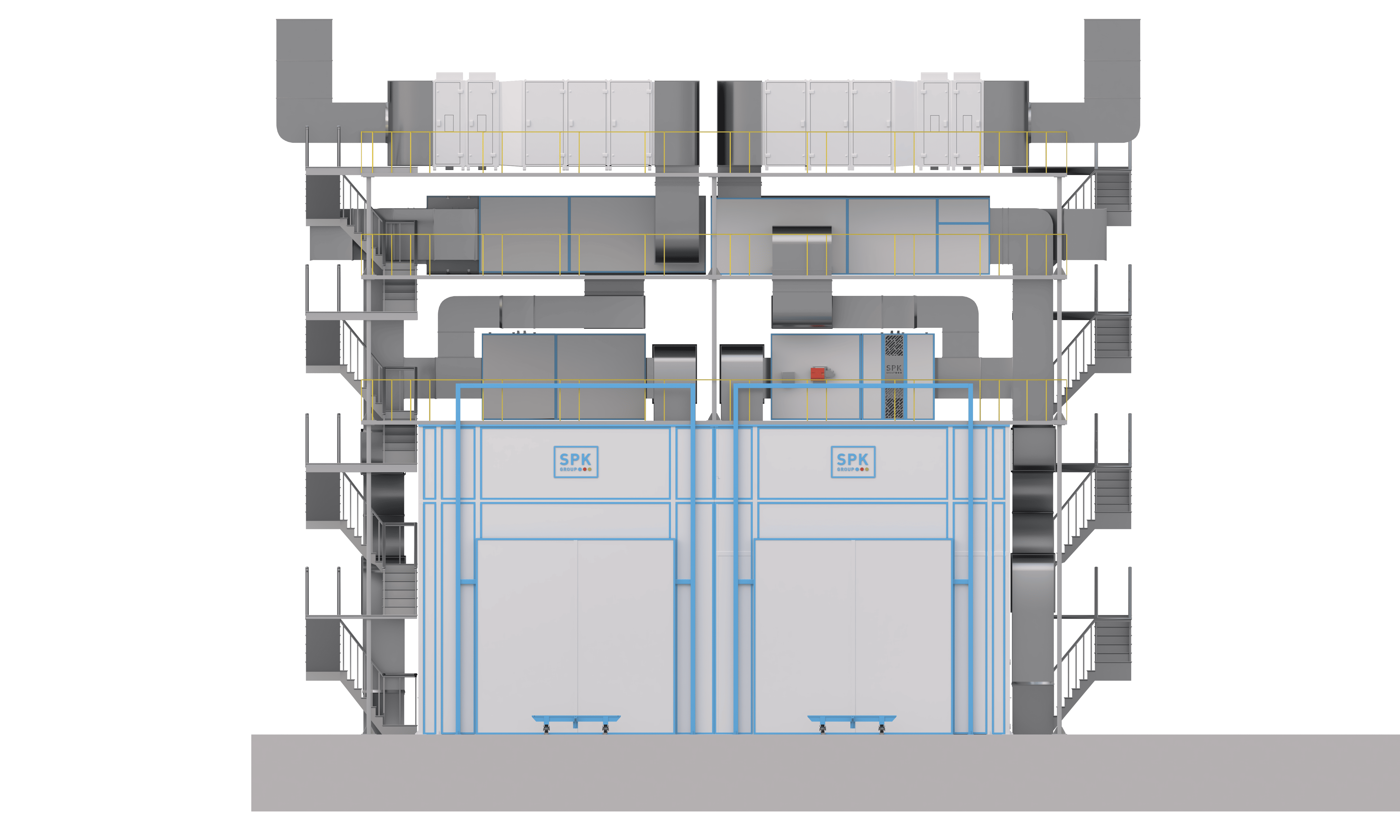 двухсекционная дробеструйная камера
