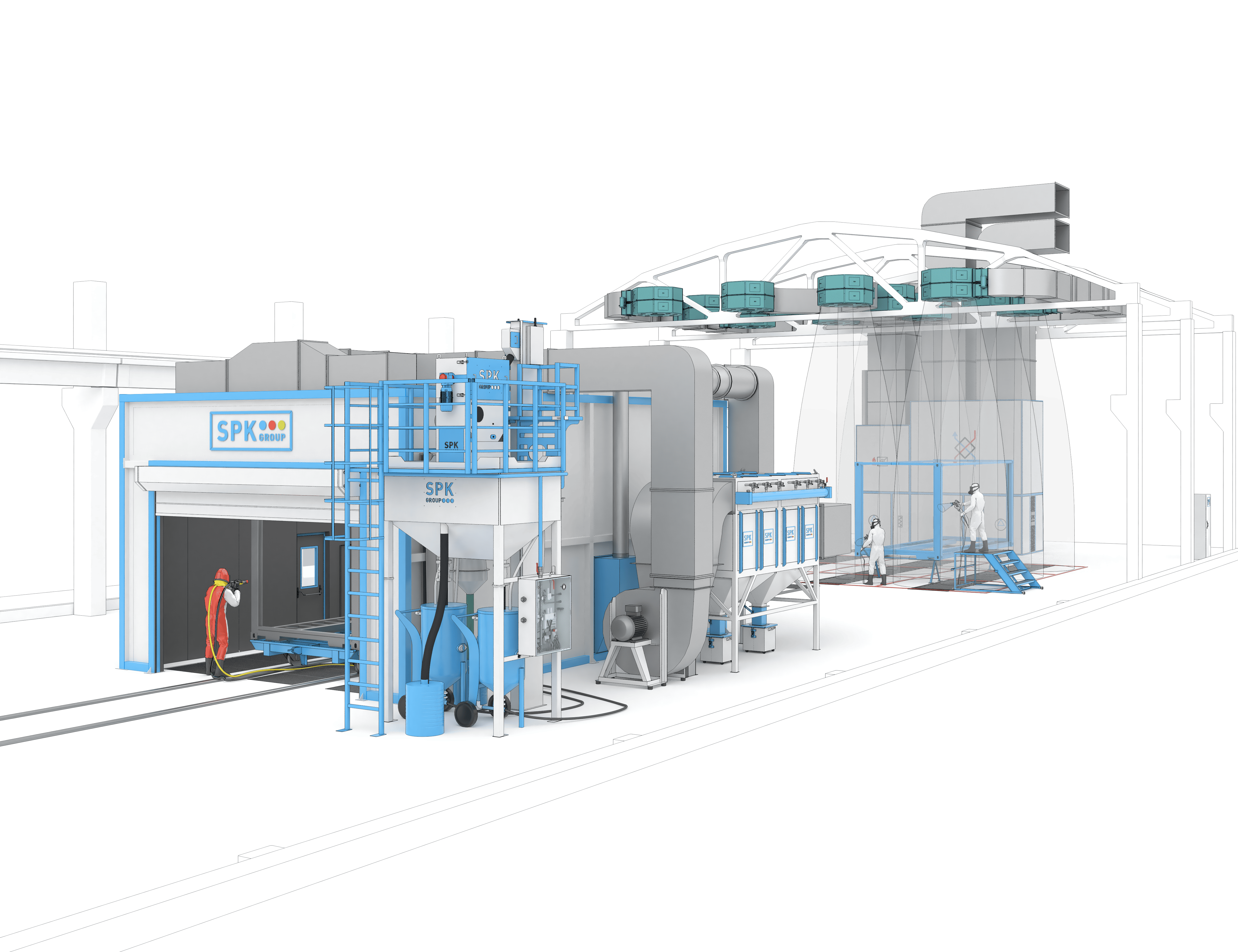 обитаемая камера дробеструйной очистки