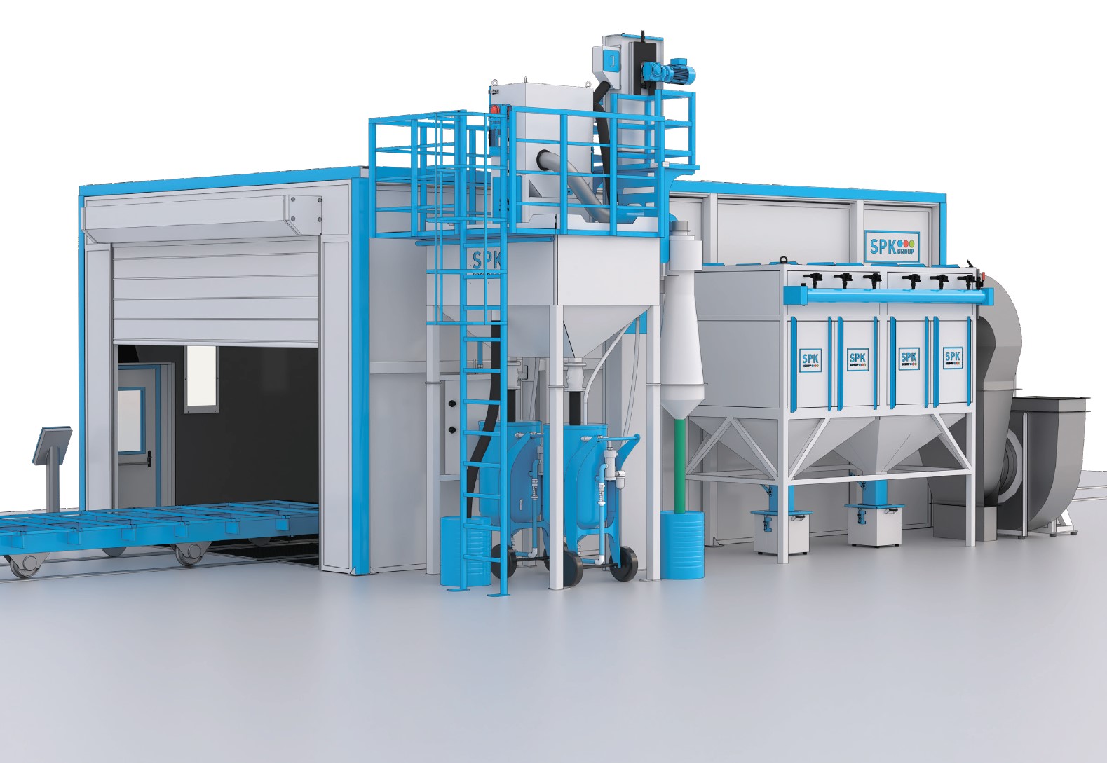 дробеструйная камера для металлоконструкций