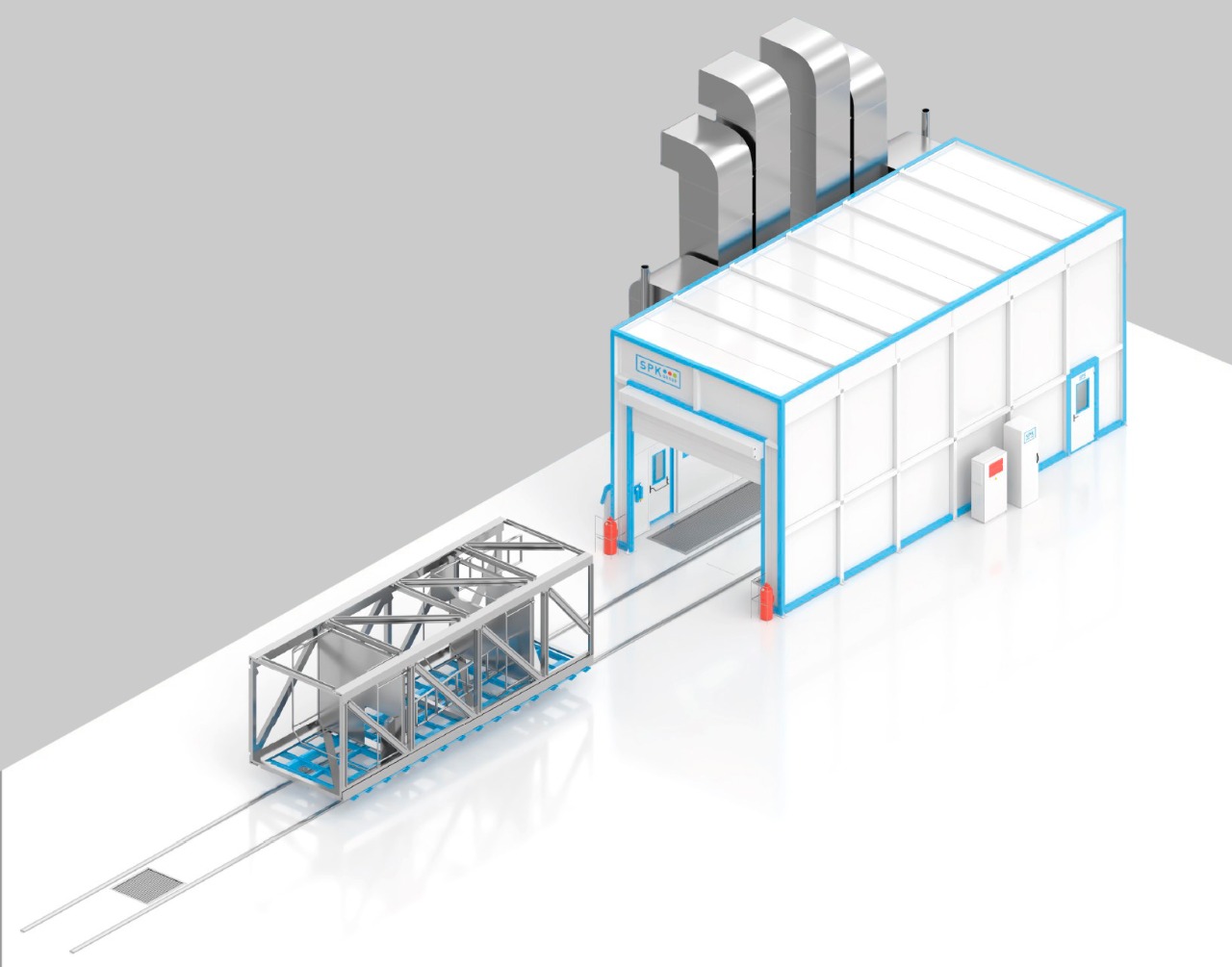 покрасочная камера на рельсах