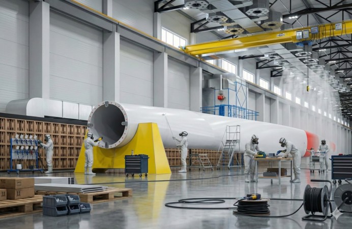 Зоны открытой окраски башен и лопастей ветрогенераторов