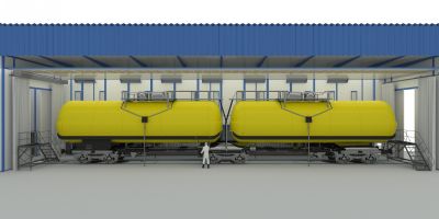 Комплекс оборудования SPK для подготовки и окраски железнодорожных вагонов