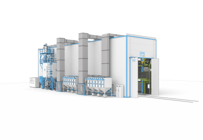 Роботизированная камера абразивоструйной очистки SPK GROUP для обработки поверхности кузовов