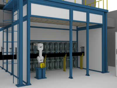 Автоматическая роботизированная линия окраски деталей машин