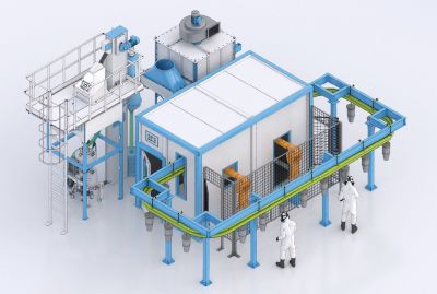 Роботизированный комплекс дробеструйной обработки изделий машиностроения SPK