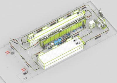 Автоматическая линия порошковой окраски с монорельсовым конвейером и химической подготовкой поверхности SPK