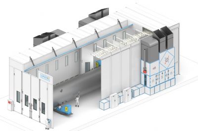 Окрасочно-сушильная камера для емкостей с разрезной крышей SРК-SCB-26.9.8