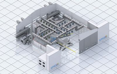 Комплекс SPK-SCB-65.60.28 подготовки и окраски самолетов спецназначения