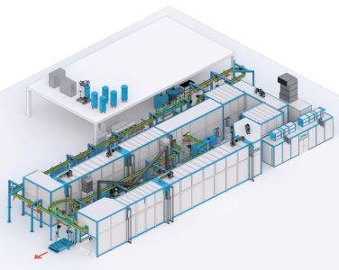 Конвейерная окрасочная линия SPK с автоматическим конвейером